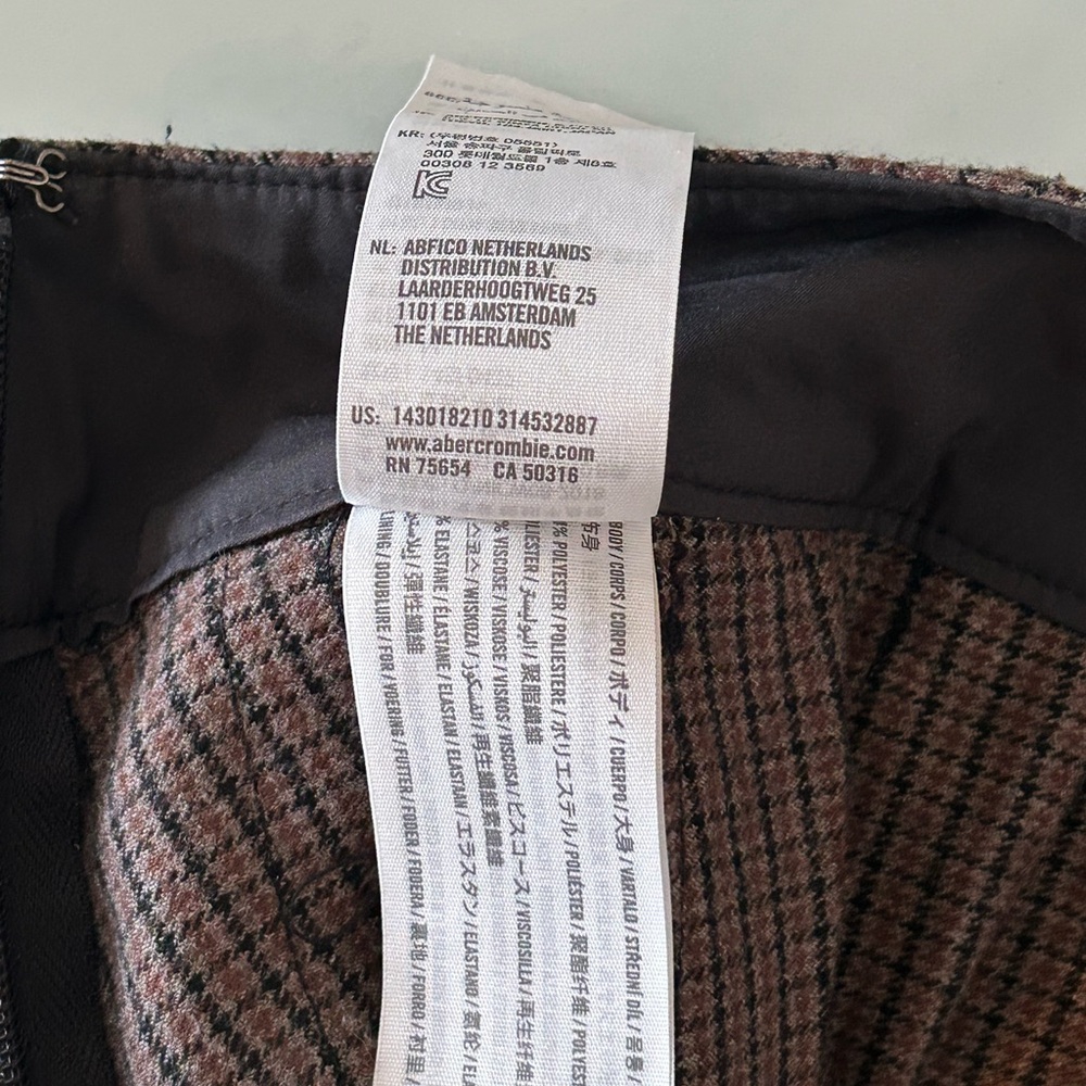 Abercrombie & Fitch Tweed Brown A-Line Mini Skirt - M - Picture 12 of 14